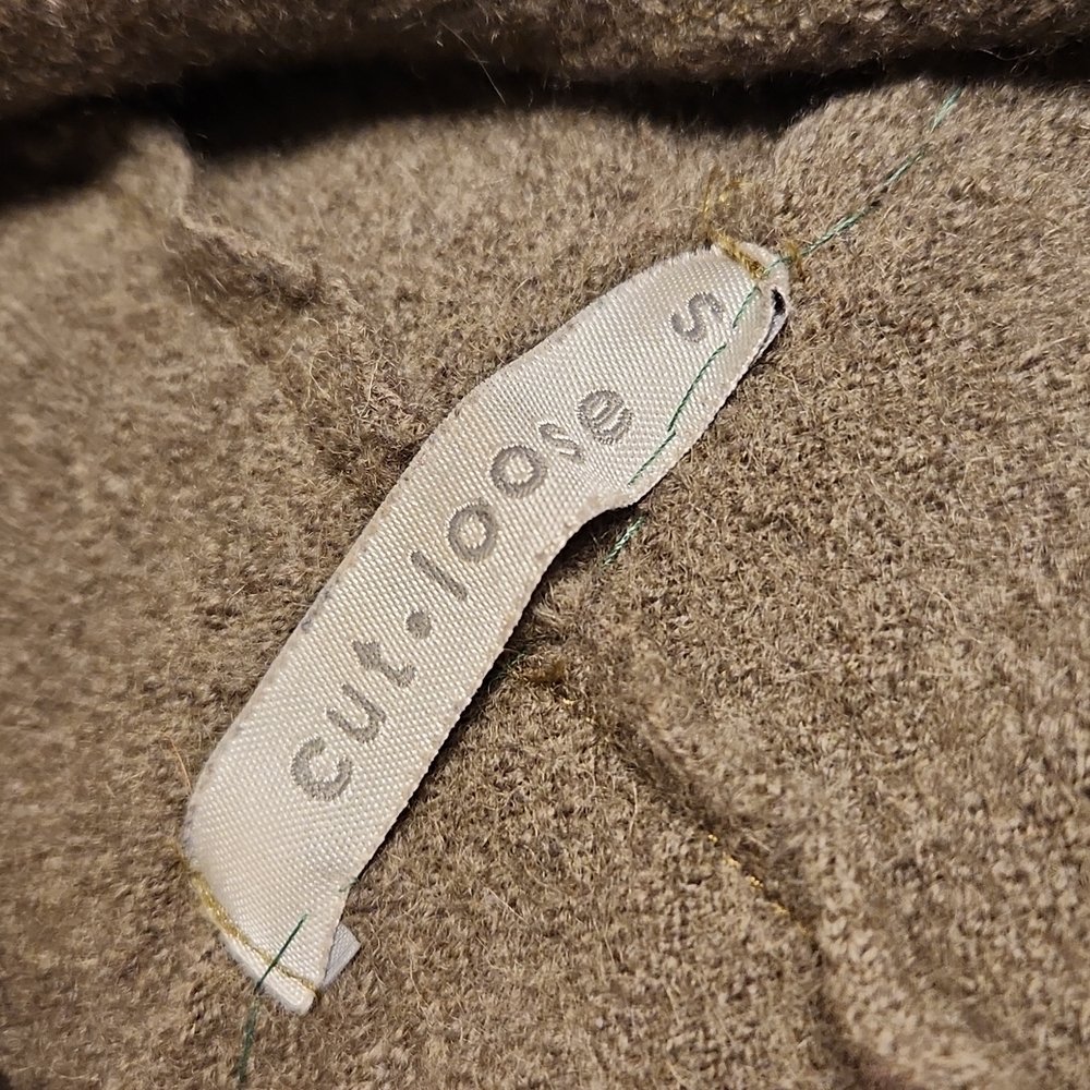 Wool Sage Green Hooded Jacket